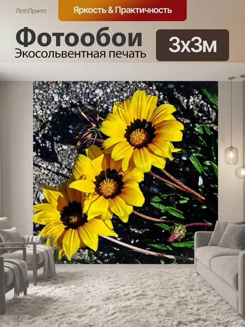 Фотообои Три желтые цветы