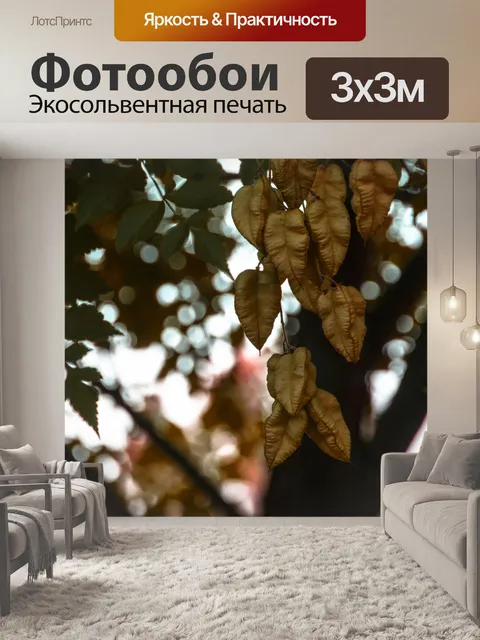 Фотообои Коричневые листья