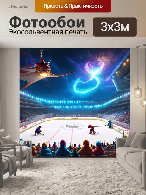 Фотообои магический хоккейный ринг