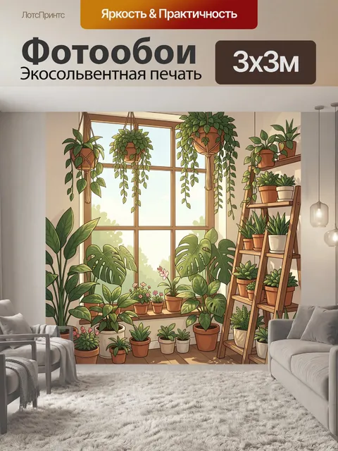 Фотообои Комнатные растения у солнечного окна