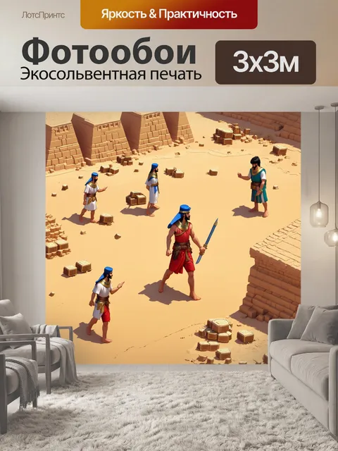 Фотообои египет в стиле изометрическая аниме