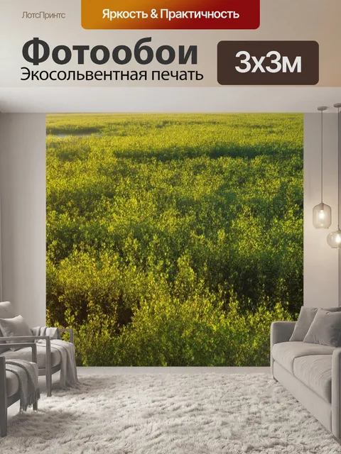 Фотообои паттерн с величественными утренними пейзажами, где первые лучи солнца озаряют землю нежными оттенками