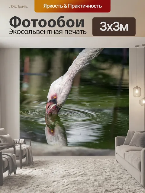 Фотообои розовый фламинго