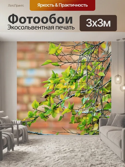 Фотообои веточки с скудные осенние листья