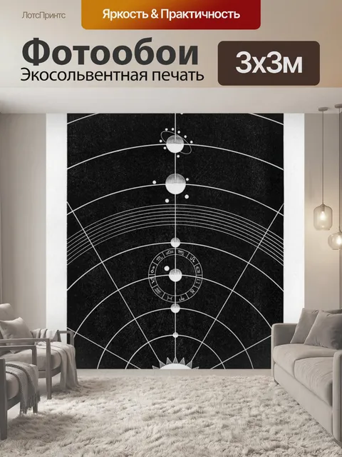 Фотообои Солнечная система винтаж астрология стар