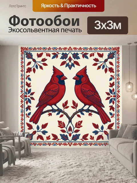 Фотообои Два кардинала на ветви