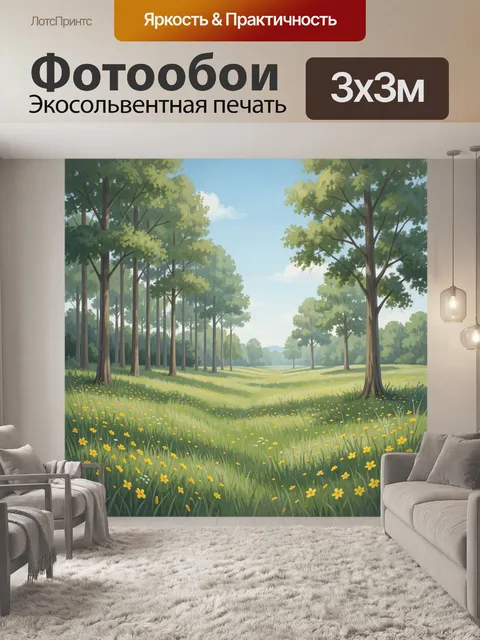 Фотообои Летний парк с солнечной тропой