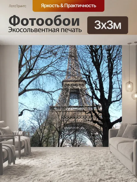 Фотообои Эйфелева башня в зимний период