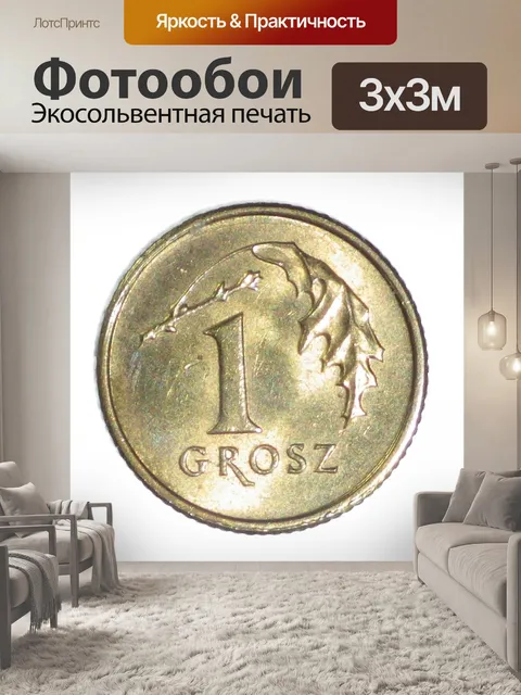 Фотообои польский грош один монета глава