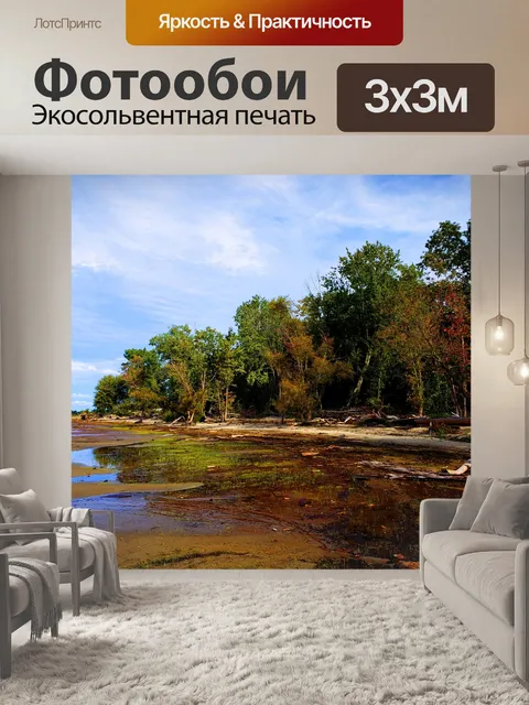 Фотообои Осенняя береговая линия озера Шамплен