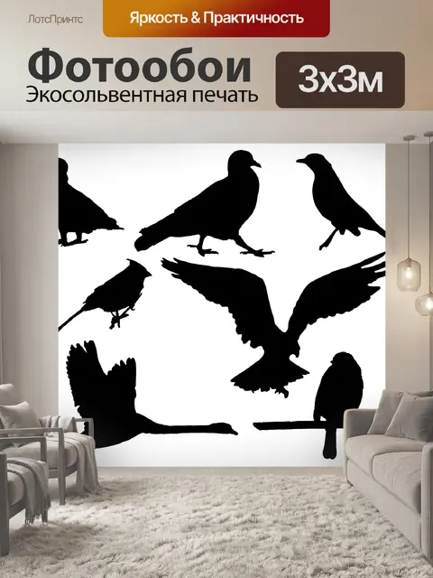 Фотообои Птица силуэты