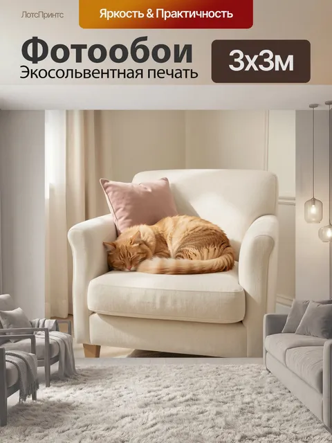 Фотообои Рыжий кот на кресле