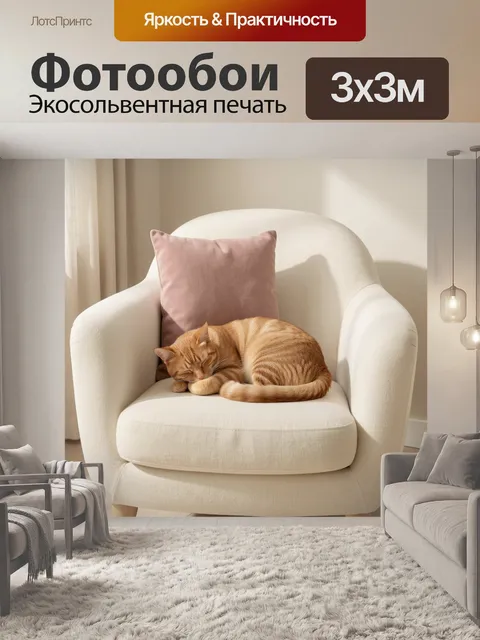 Фотообои Рыжий кот на кресле