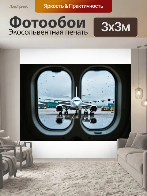 Фотообои промт: "пассажирский самолет
