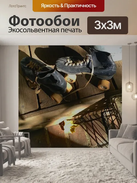 Фотообои Vintage Роликовые коньки Черный