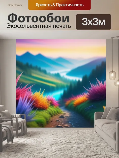 Фотообои пейзаж с верха разноцветный