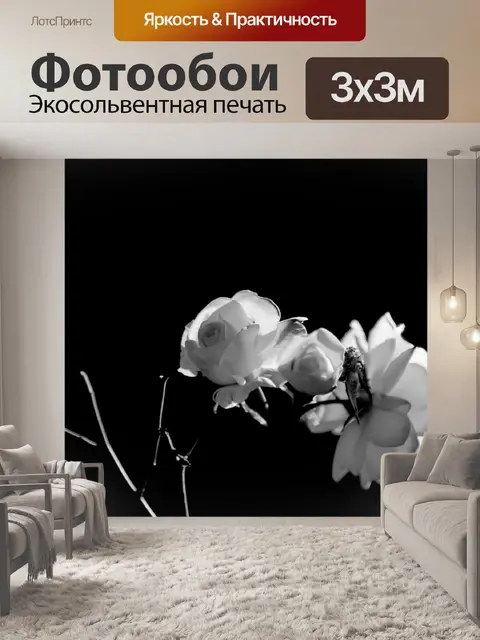 Фотообои белые цветы