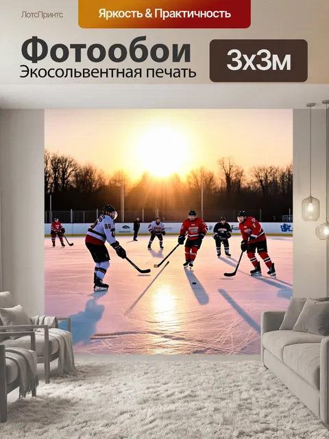 Фотообои живописный хоккейный матч