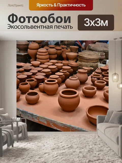 Фотообои италия, глиняные изделия в тоскана, местные мастера за работой,