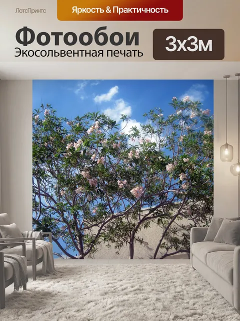 Фотообои Летнее дерево цветет Sky Adobe Главная