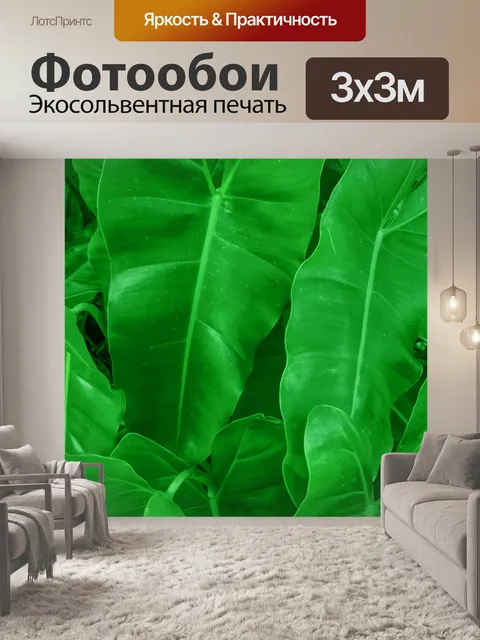 Фотообои Тропические зеленые листья