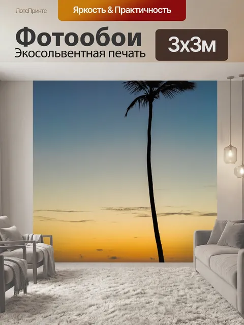 Фотообои Пальма на рассвете