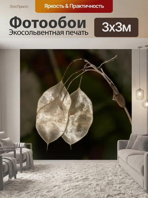 Фотообои Годовой серебряный лист