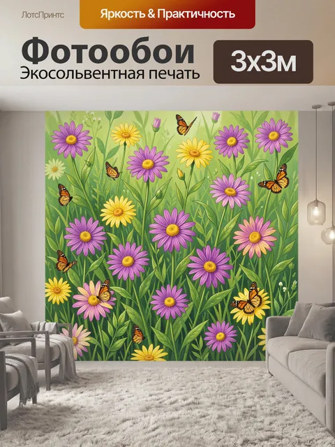 Фотообои Летний сад с полевыми цветами