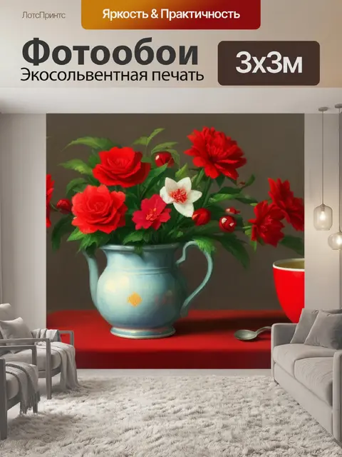 Фотообои натюрморт с красной чашкой