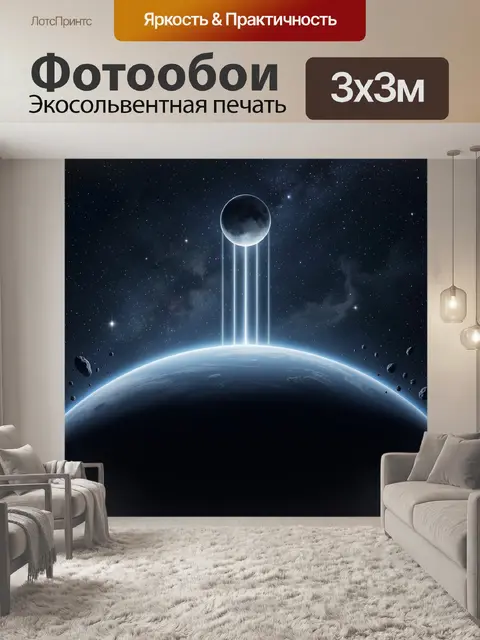 Фотообои Космический пейзаж с планетой