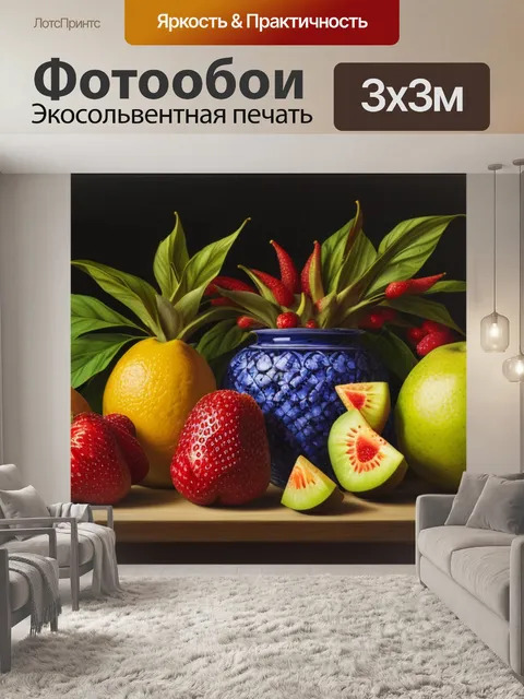 Фотообои как натюрморт с фруктами