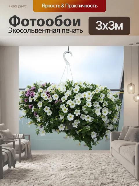 Фотообои Цветы растения подвесных корзинах