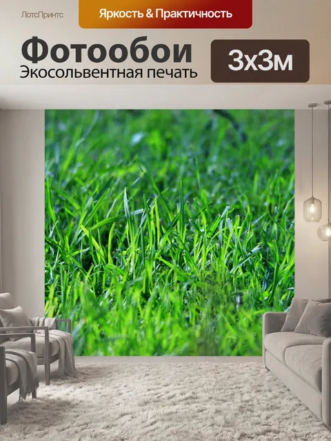 Фотообои зеленый газон