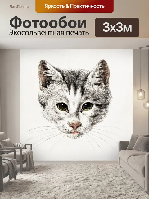 Фотообои Котенок милый винтаж
