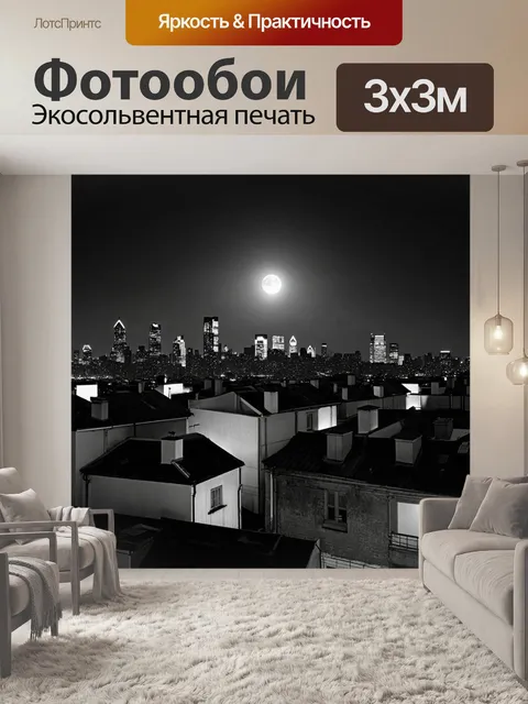 Фотообои ночь в стиле черно-белый