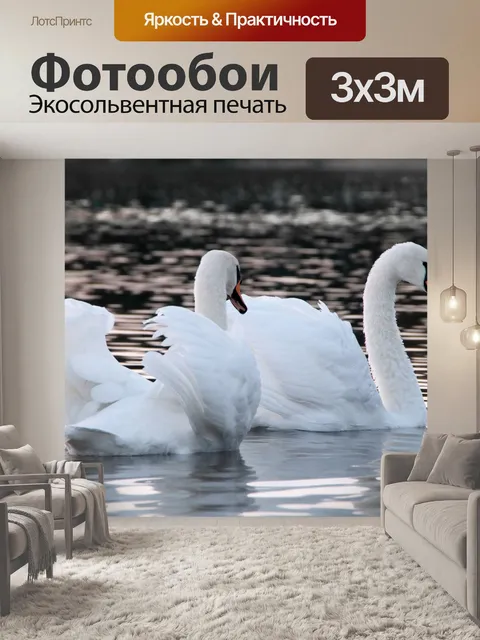 Фотообои Лебеди лебединое озеро любовь