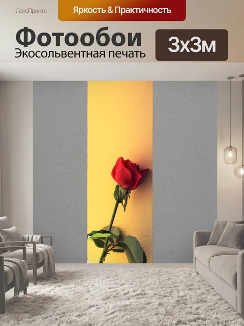 Фотообои Красная роза на окне забор