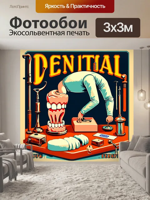 Фотообои ретро-иллюстрация зубного техника