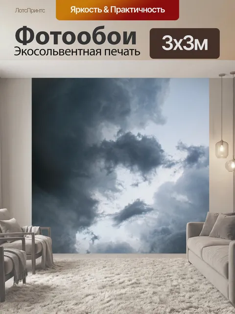 Фотообои темное облако в светлом небе