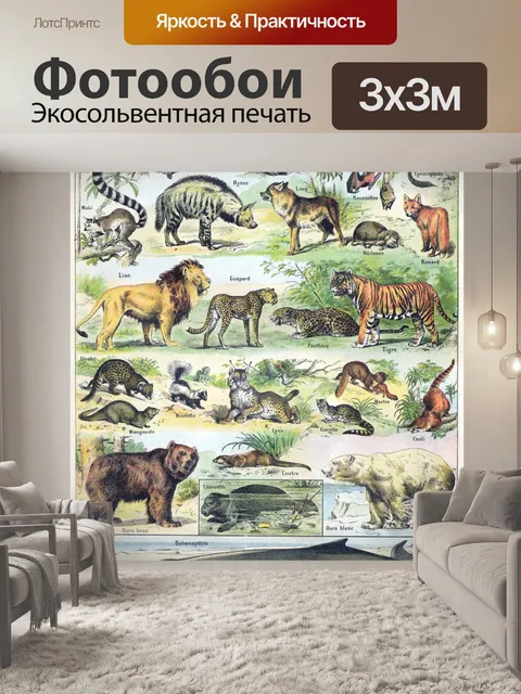 Фотообои Животные иллюстрации старинное искусство