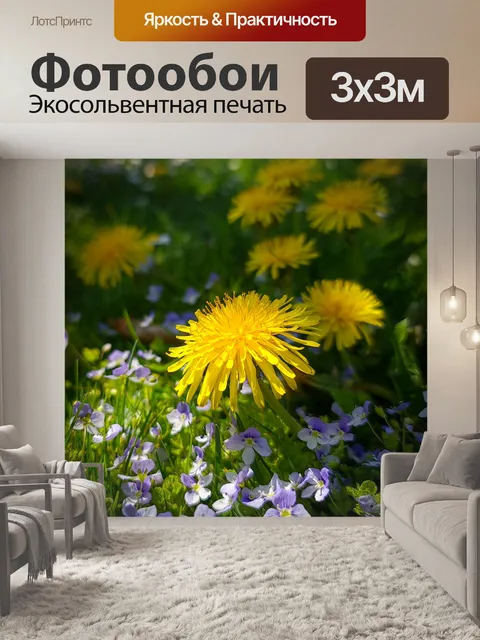 Фотообои Желтый одуванчик