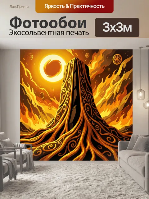 Фотообои Пылающий обелиск под солнечным затмением