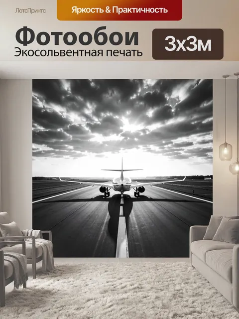 Фотообои Самолет на взлетной полосе