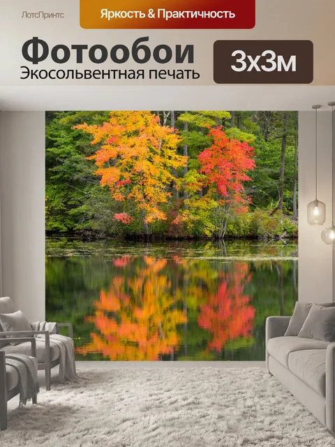 Фотообои Осенний лес по реке