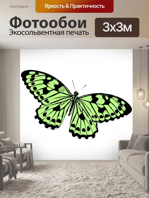 Фотообои Иллюстрация с бабочкой