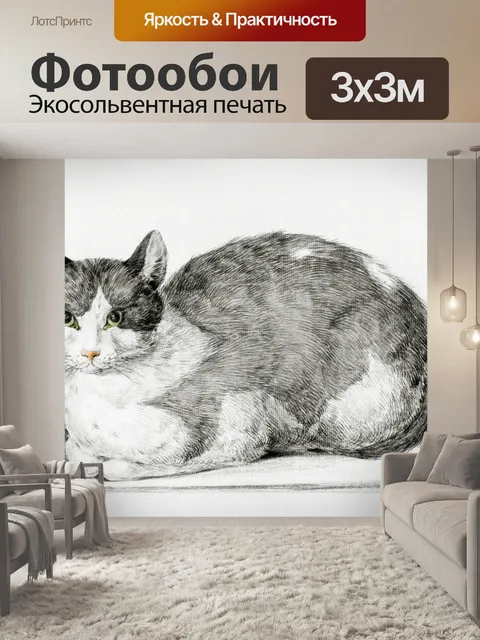Фотообои Котенок милый винтаж