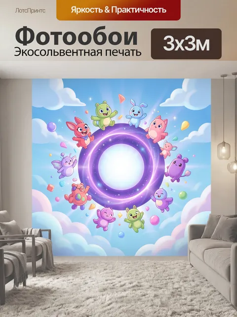 Фотообои Сказочные зверята вокруг портала