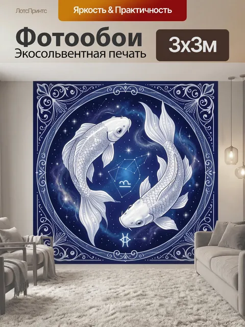 Фотообои Две рыбы в звездном круге
