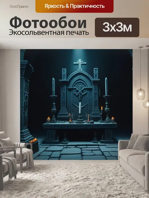 Фотообои разрушенный алтарь в темной подземелье