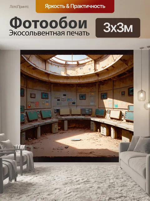 Фотообои старое здание управления космическим полетом на байконуре